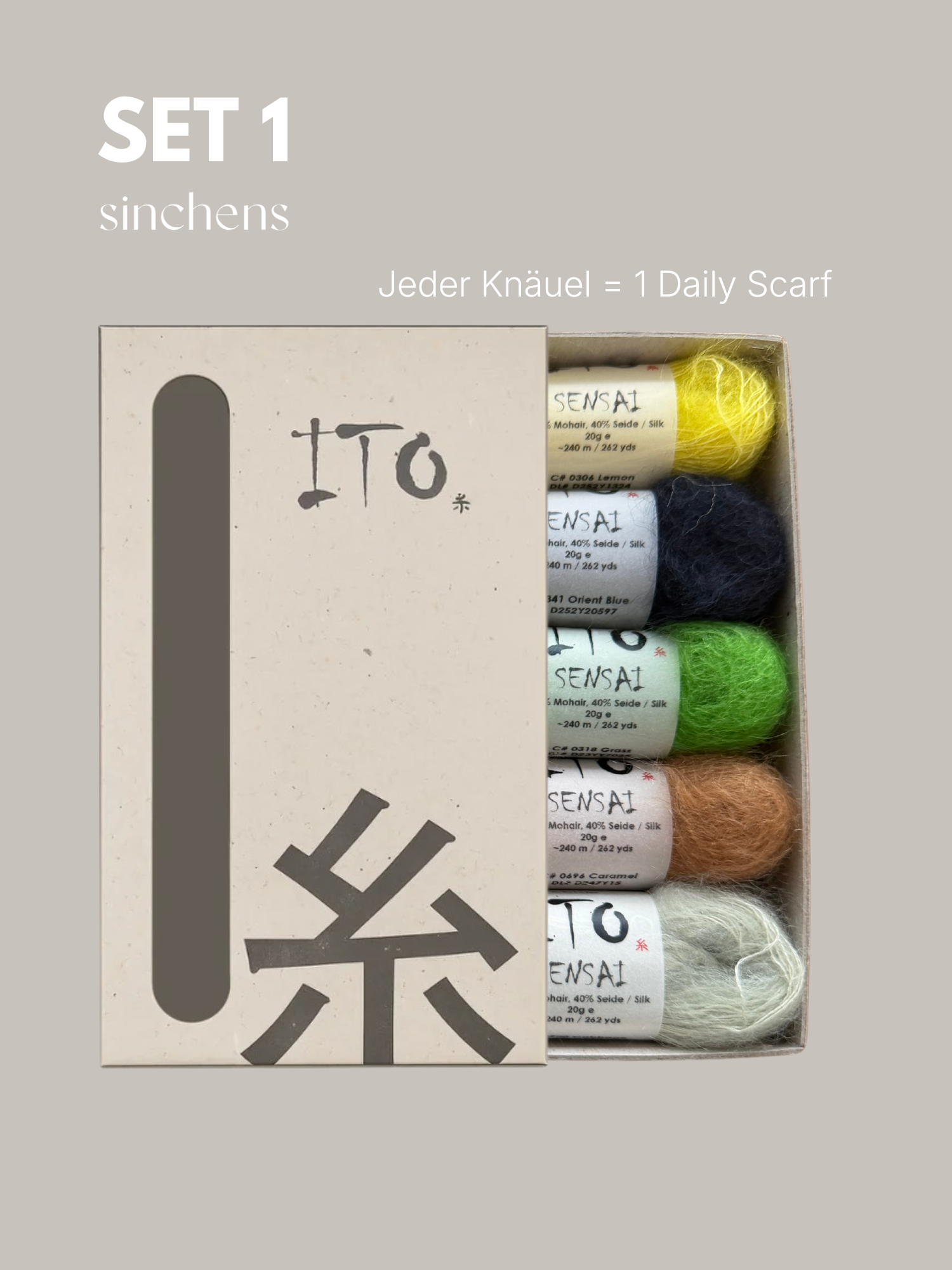 Dailyscarf (Geschenkbox mit 5 Knäuel Sensai)