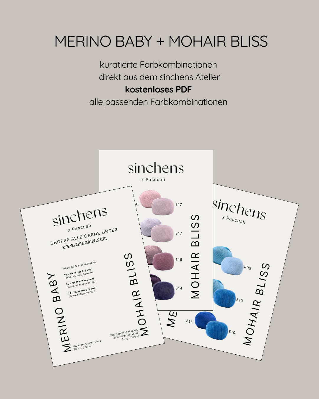 kuratierte Farbmatches - Merino Baby + Mohair Bliss