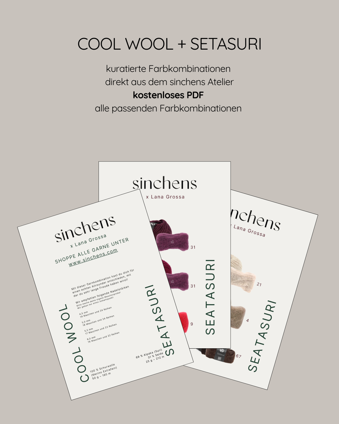kuratierte Farbmatches - Cool Wool + Setasuri