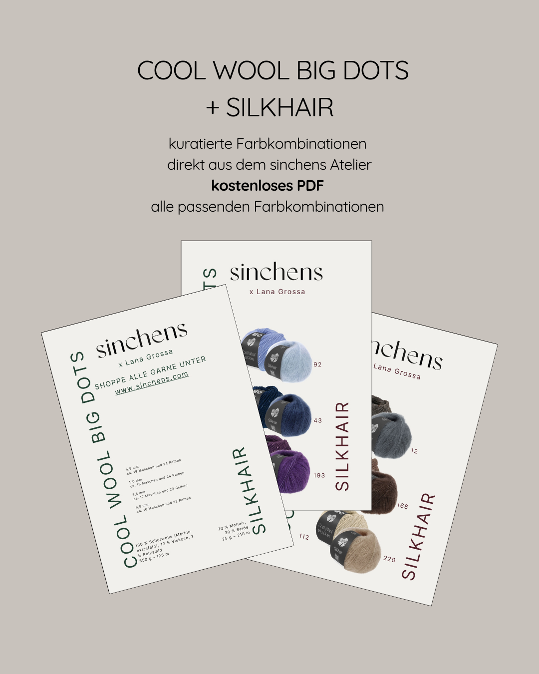 kuratierte Farbmatches - Cool Wool BIG DOTS + SILKHAIR