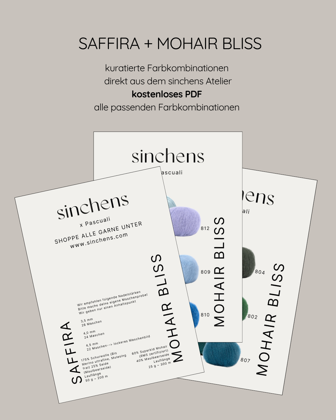 kuratierte Farbmatches - Saffira + Mohair Bliss